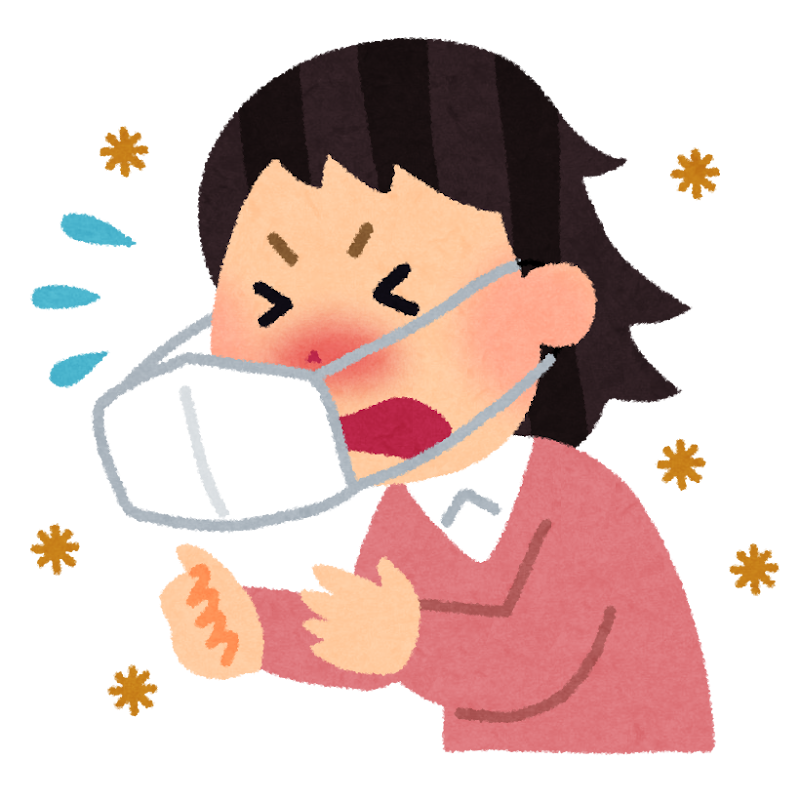 くしゃみをしている人のイラスト(花粉症)