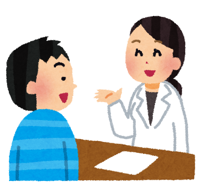 薬剤師と相談をしているイラスト
